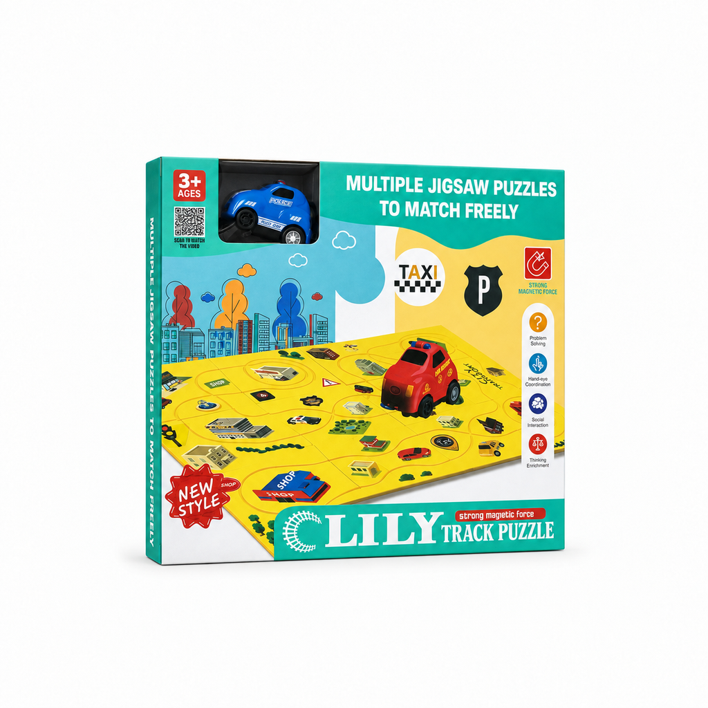 LILY Magnetic Track Puzzle & City Car Play Set