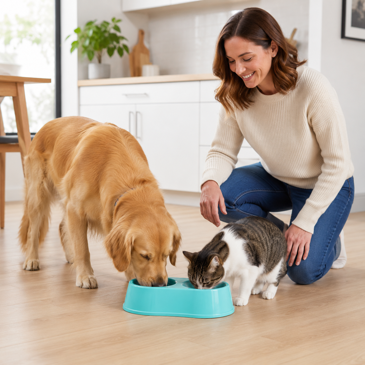 Double Pet Food and Water Bowl