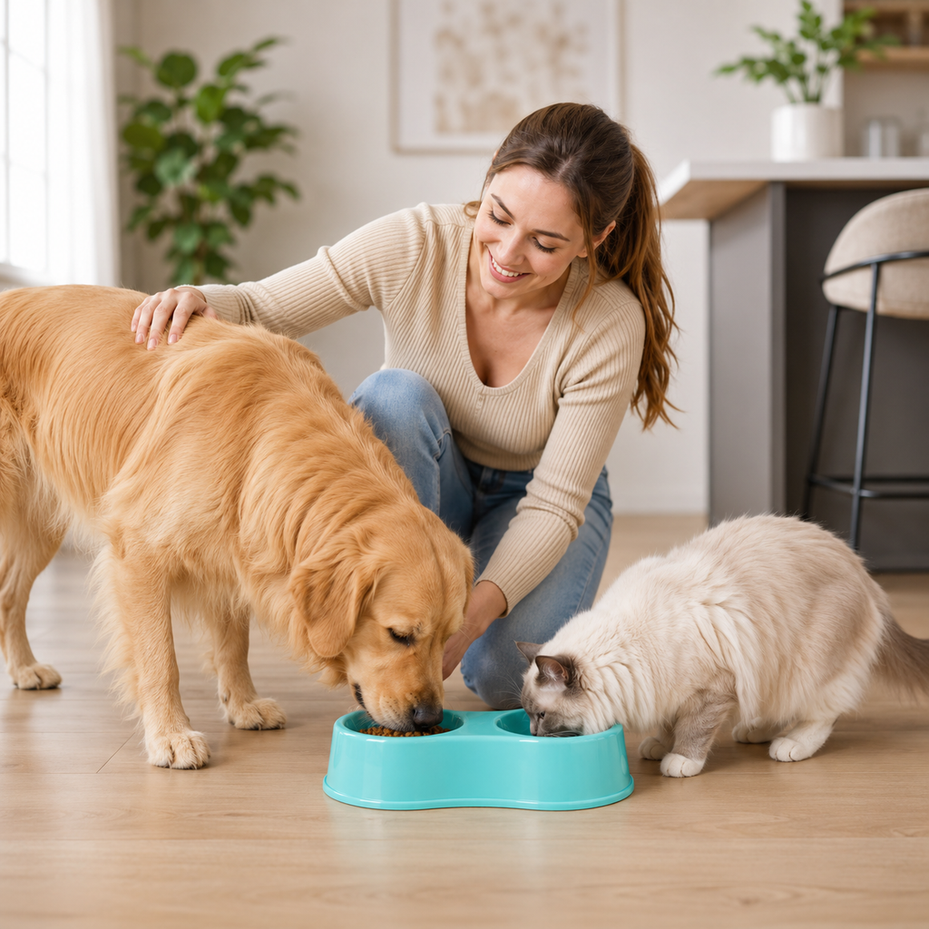 Double Pet Food and Water Bowl