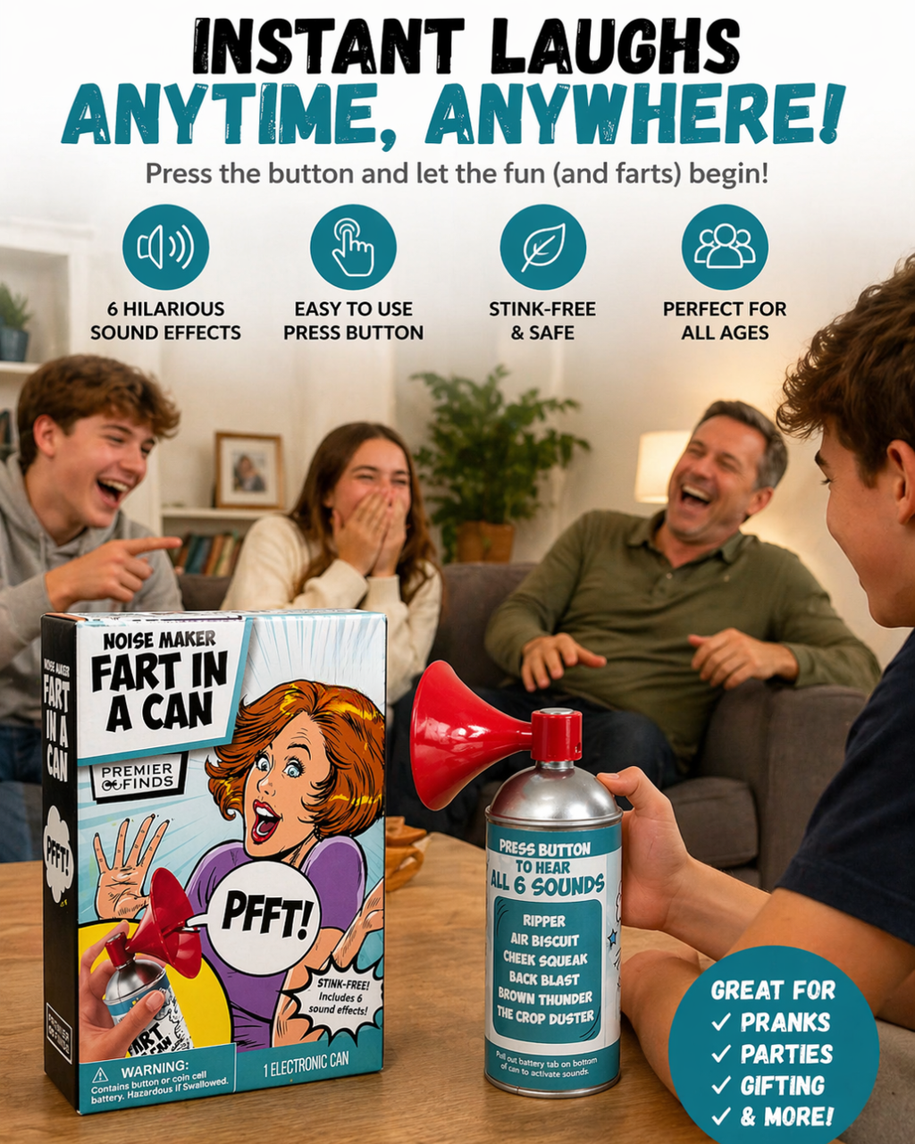 Fart in a Can Noise Maker