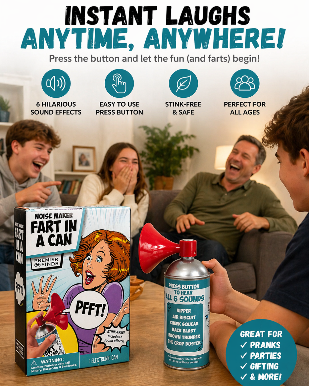 Fart in a Can Noise Maker