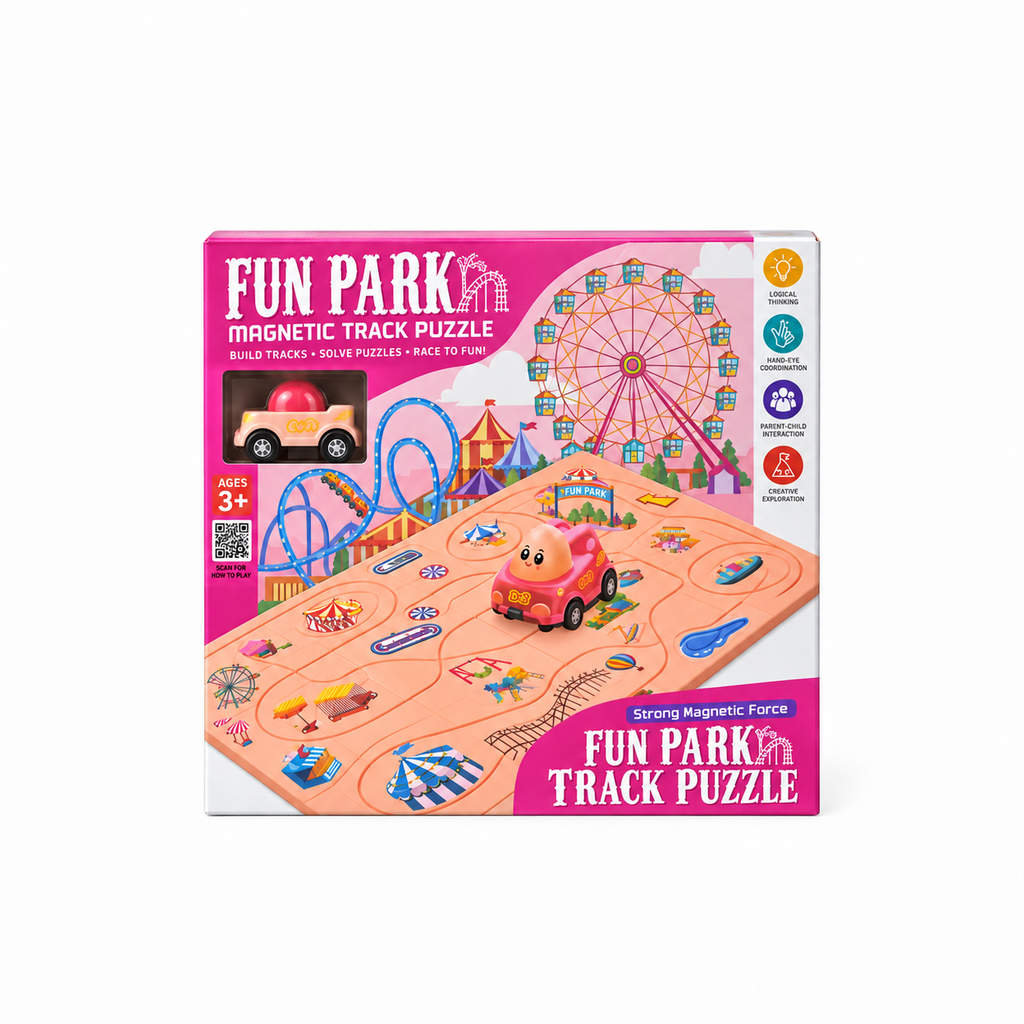 Fun Park Magnetic Track Puzzle & Car Play Set