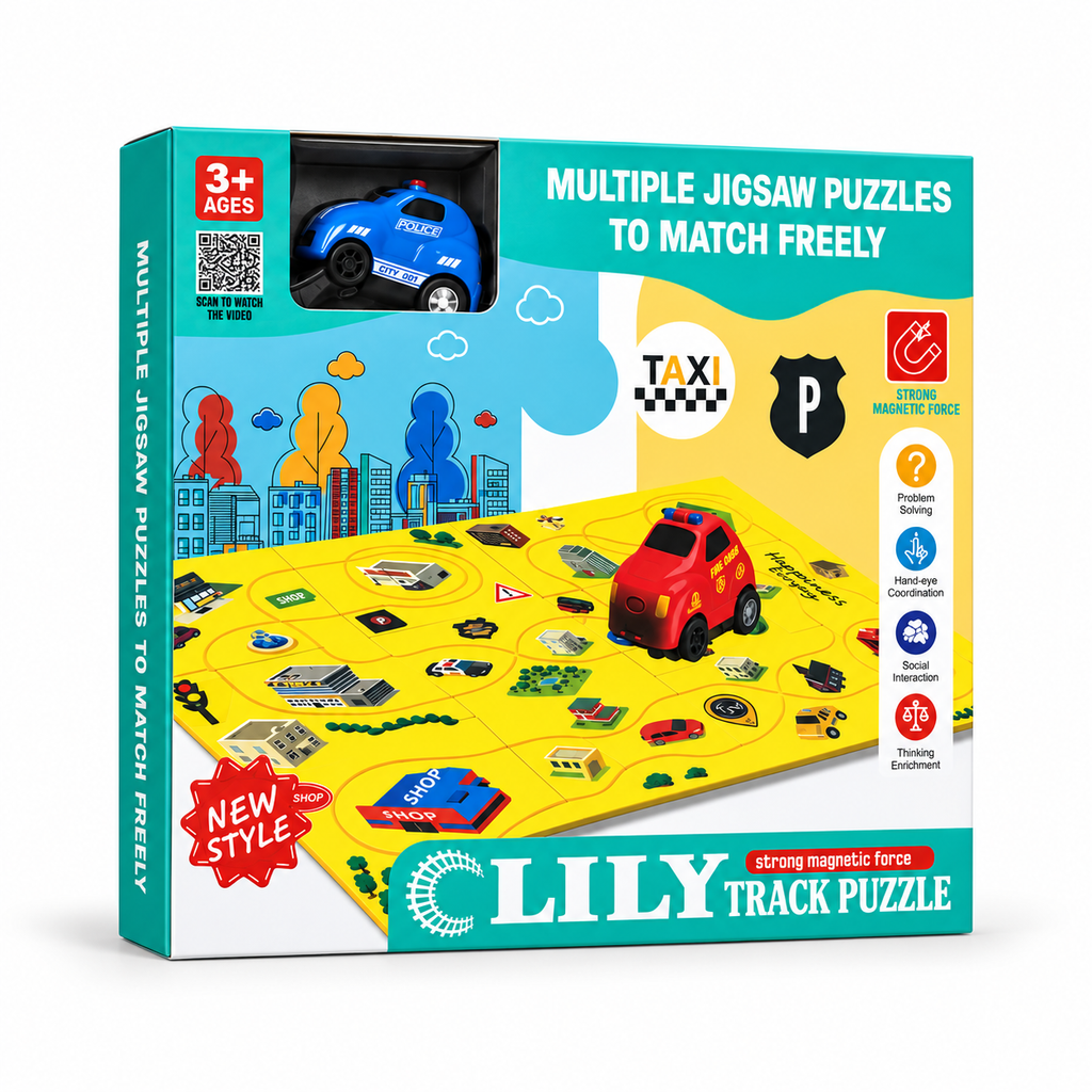 LILY Magnetic Track Puzzle & City Car Play Set