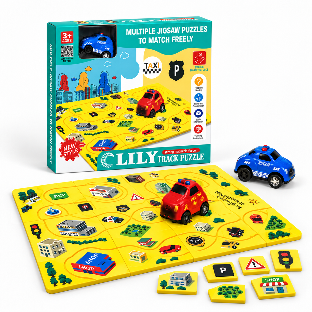 LILY Magnetic Track Puzzle & City Car Play Set