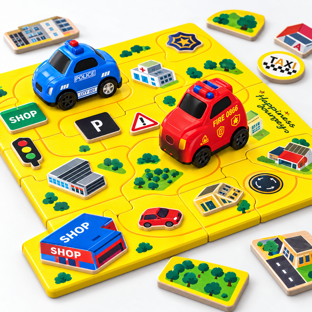 LILY Magnetic Track Puzzle & City Car Play Set