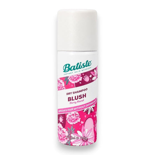 Tap2Own Batiste Blush dry shampoo 50ml travel spray bottle with floral pink design for refreshing hair