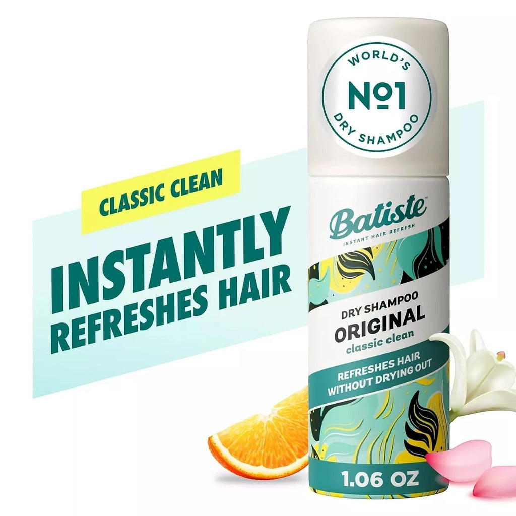 Tap2Own Batiste Original dry shampoo 1.06 oz travel bottle with classic clean scent for instant hair refreshing