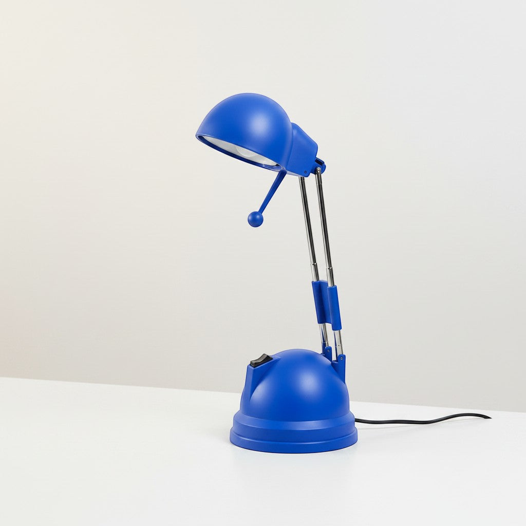 Tap2Own blue adjustable desk lamp with a focused light, perfect for studying and reading. Modern design with a stable base.