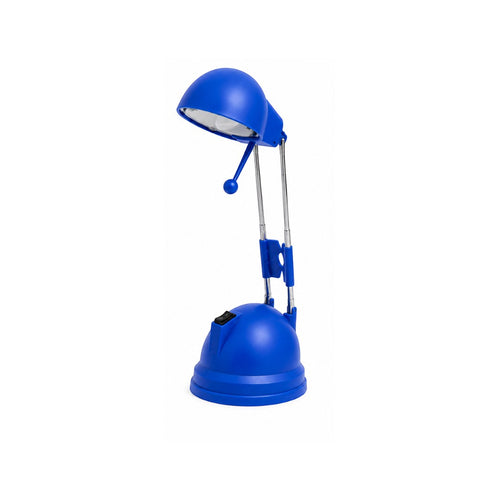 Tap2Own blue adjustable desk lamp with a flexible head, perfect for reading and studying. Features a stable base and on/off switch.