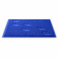Tap2Own blue paw print textured pet food and water bowl mat. Durable, easy-clean material protects floors from spills.
