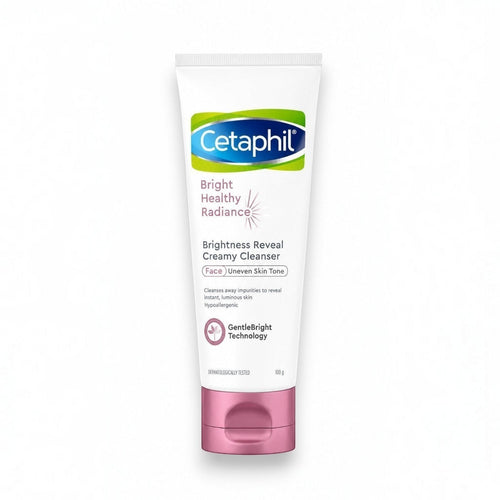 Tap2Own Cetaphil Bright Healthy Radiance creamy face cleanser tube for uneven skin tone in 100g size.