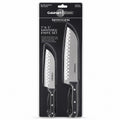 Tap2Own Cuisinart Classic 7" & 5" Santoku Knife Set. Nitrogen-infused stainless steel blades with hollow edges and ergonomic handles. Includes blade guards.