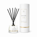 Tap2Own Delicate Perfume Diffuser with black reeds in a clear glass bottle, Bamboo Lemongrass scent.