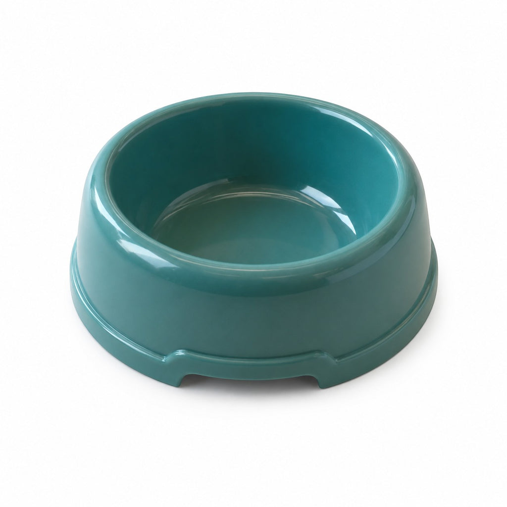 Tap2Own teal durable pet food and water bowl, wide-mouth design for easy access and comfort.
