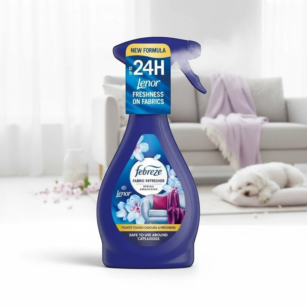Tap2Own Febreze Fabric Refresher Spring Awakening spray bottle with antibacterial formula for household fabrics