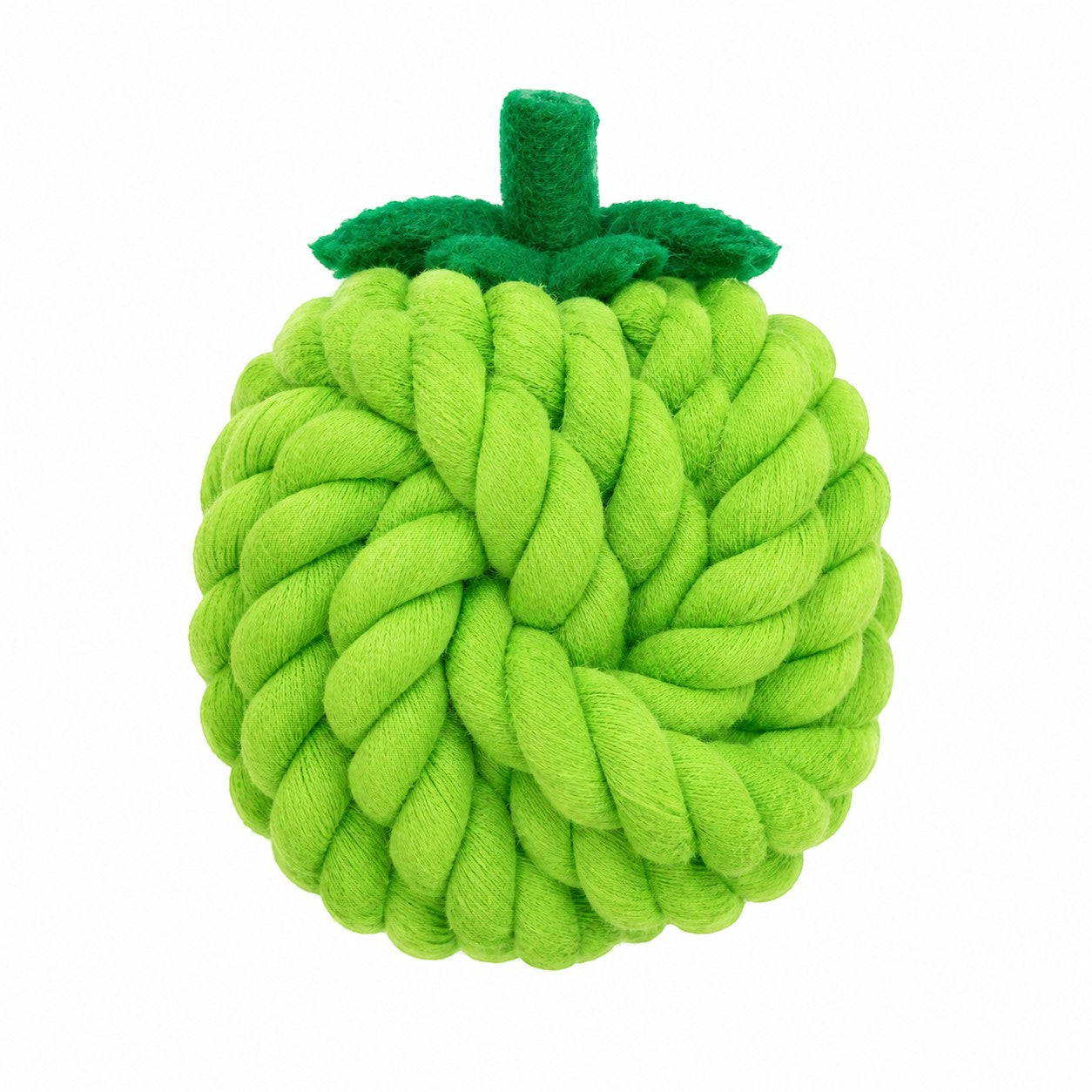 Tap2Own green woven rope fruit cat toy, shaped like a durian, for batting and chewing.