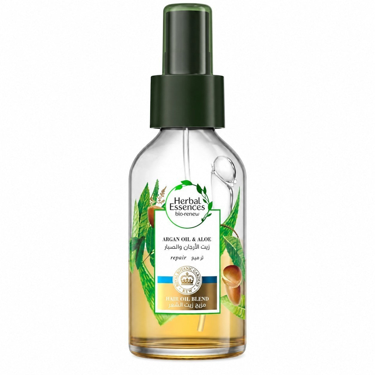 Tap2Own Herbal Essences bio:renew Argan Oil and Aloe hair oil spray bottle for nourishing and repairing dry hair.