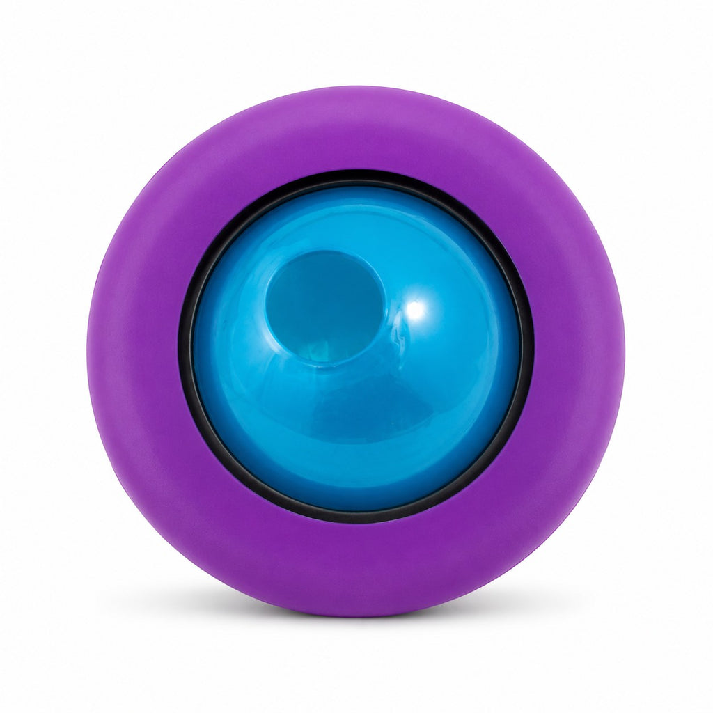 Tap2Own purple and blue interactive cat toy with bell sounds and treat dispenser
