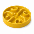 Tap2Own yellow interactive slow feeder dog bowl with maze design to promote healthy eating and digestion.