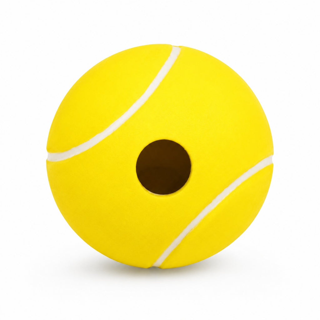 Tap2Own KONG Rewards Tennis Ball Treat Dispenser, small, bright yellow rubber, for dogs