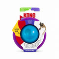 Tap2Own KONG Roll & Flip Action Plus cat toy dispenses treats, features a blue ball and purple ring with bell sounds.