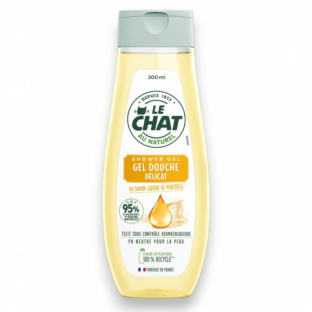 Tap2Own LE CHAT AU NATUREL 300ml Marseille liquid soap shower gel in a recycled plastic bottle.