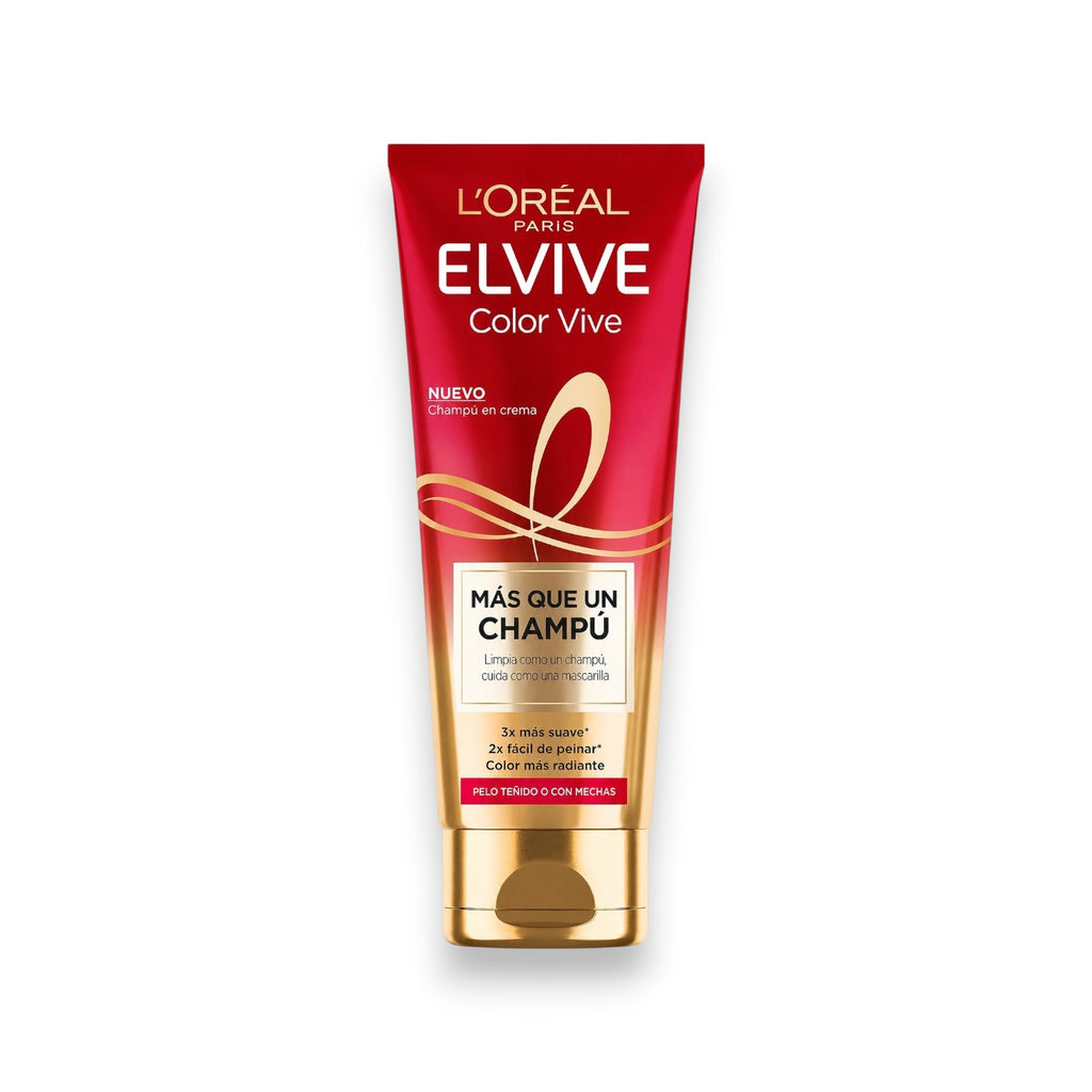 Tap2Own L'ORÉAL PARIS ELVIVE Color Vive cream shampoo treatment in a red and gold tube for color-treated hair.