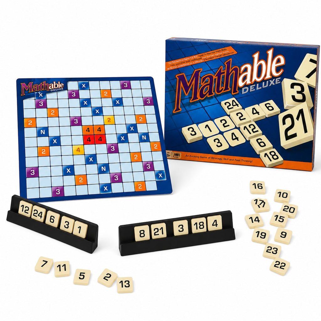 Tap2Own Mathable Deluxe educational strategy game board with number tiles and game box. For ages 9+.