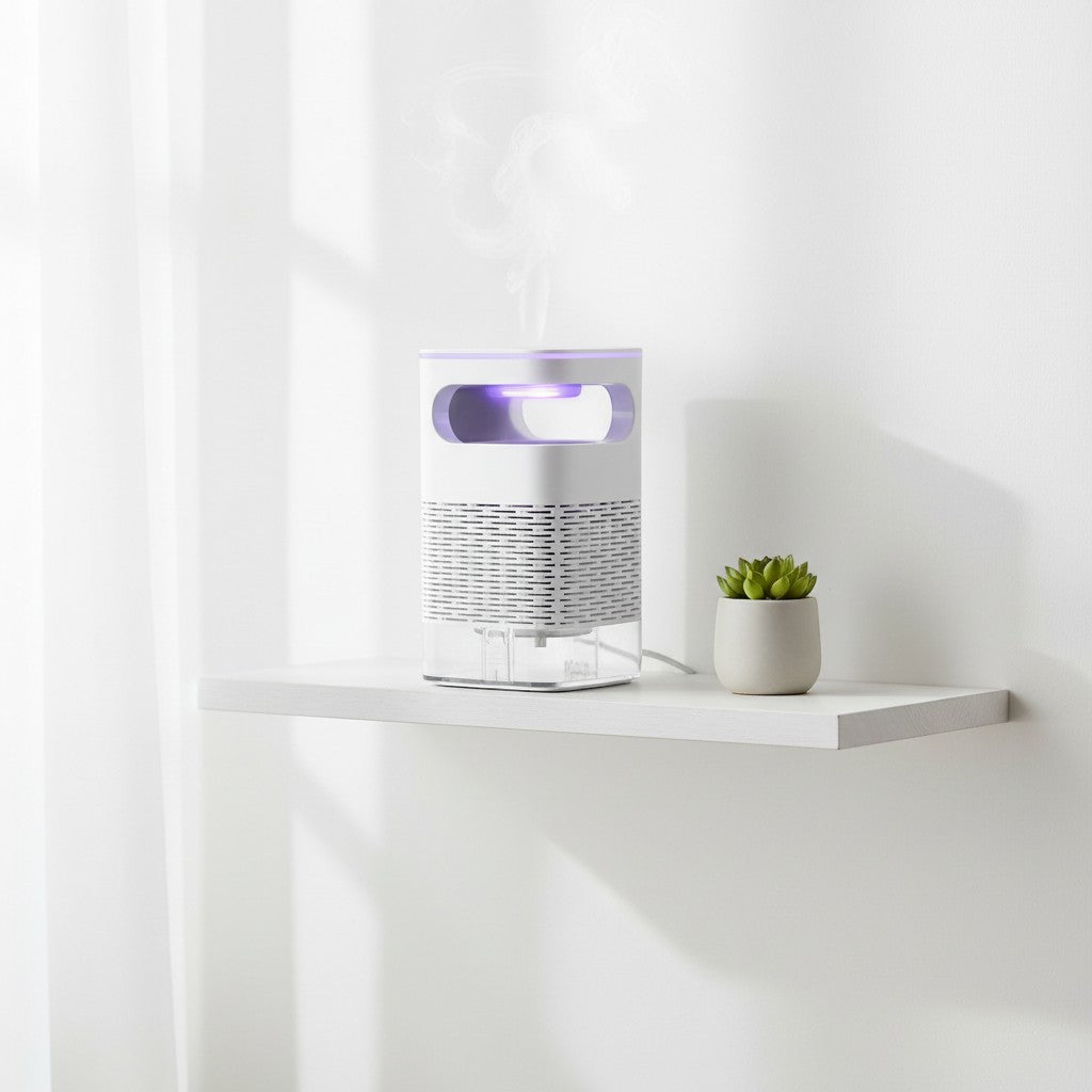 Tap2Own EI BIONIC Mosquito Killer, white, physical mosquito trap with UV light and USB power.