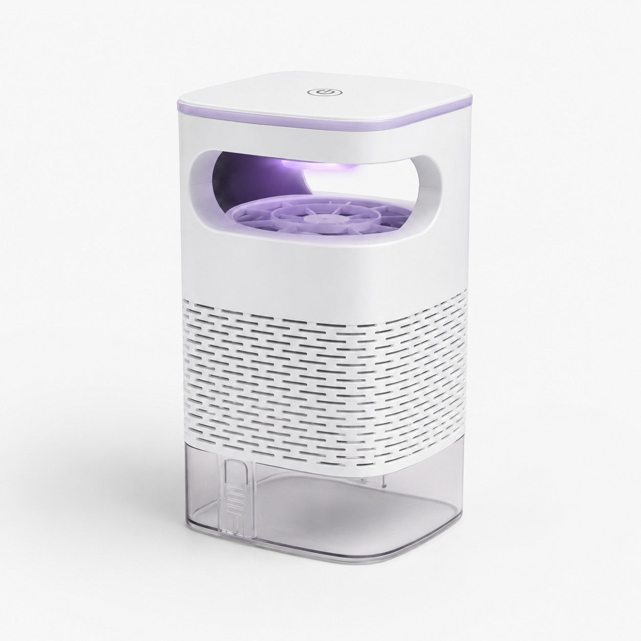 Tap2Own EI BIONIC Mosquito Killer, white plastic, UV light attracts and traps insects, USB powered, removable tray for easy cleaning.