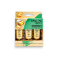 Tap2Own Pantene Pro-V Serum Shots hair treatment set with hyaluronic acid, argan oil, and vitamin B3 in gold tubes.