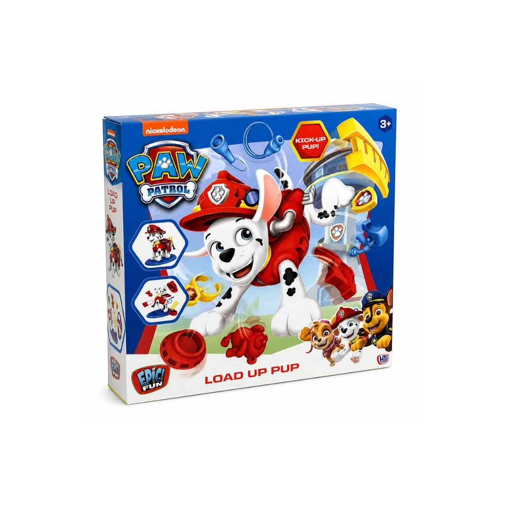 Tap2Own Paw Patrol Load Up Pup Rescue Tower Playset with Marshall, ladder, and target discs. Features working launcher for rescue missions.