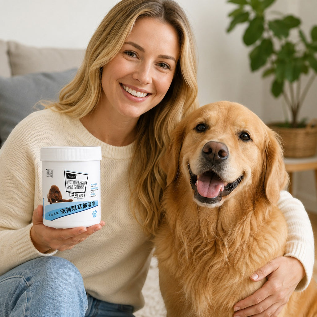 Tap2Own Pet Eye and Ear Wipes for dogs and cats, gentle cleaning for hygiene and comfort.