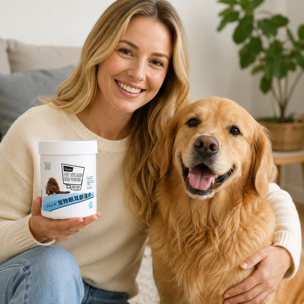 Tap2Own Pet Eye and Ear Wipes for dogs and cats, gentle cleaning for hygiene and comfort.