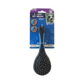 Tap2Own Two-Way Pet Grooming Brush with black bristles and blue handle, for detangling and smoothing pet coats.