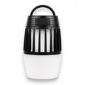 Tap2Own portable electric insect zapper and ambient lantern with a black top handle and white base on white background