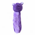 Tap2Own purple plush dog toy shaped like a friendly creature with fluffy textured belly for gentle play.