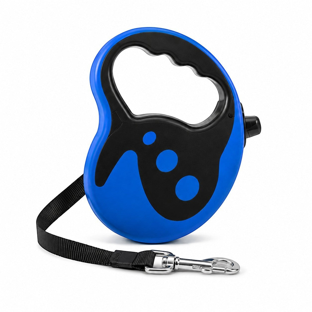 Tap2Own blue and black automatic retractable dog leash with ergonomic handle and metal clasp. For medium dogs up to 20kg.