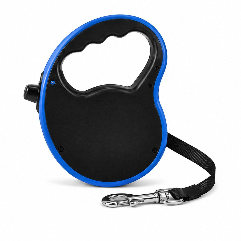 Tap2Own blue and black automatic retractable dog leash with ergonomic handle and metal clasp. For medium dogs up to 20kg.