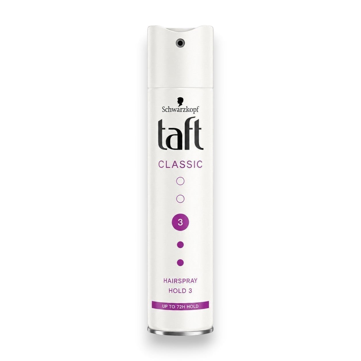 Tap2Own Schwarzkopf Taft Classic hair spray bottle with hold level 3 for long-lasting 72-hour style control