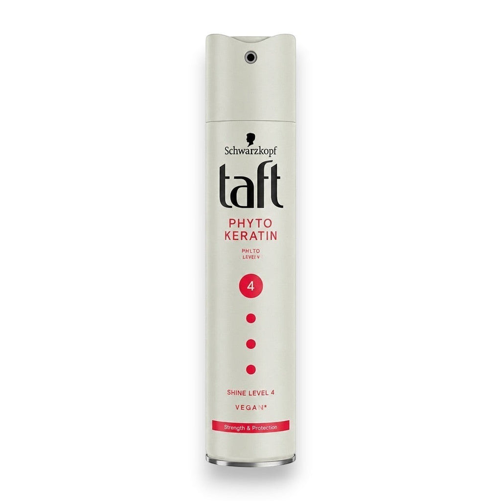 Tap2Own Schwarzkopf Taft Phyto Keratin hair spray bottle with level 4 hold for strength and shine