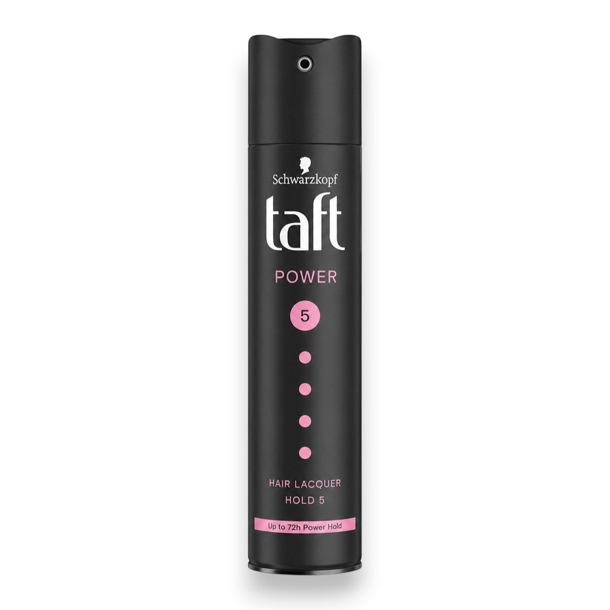 Tap2Own Schwarzkopf Taft Power hair lacquer spray with level 5 hold in a black aerosol canister