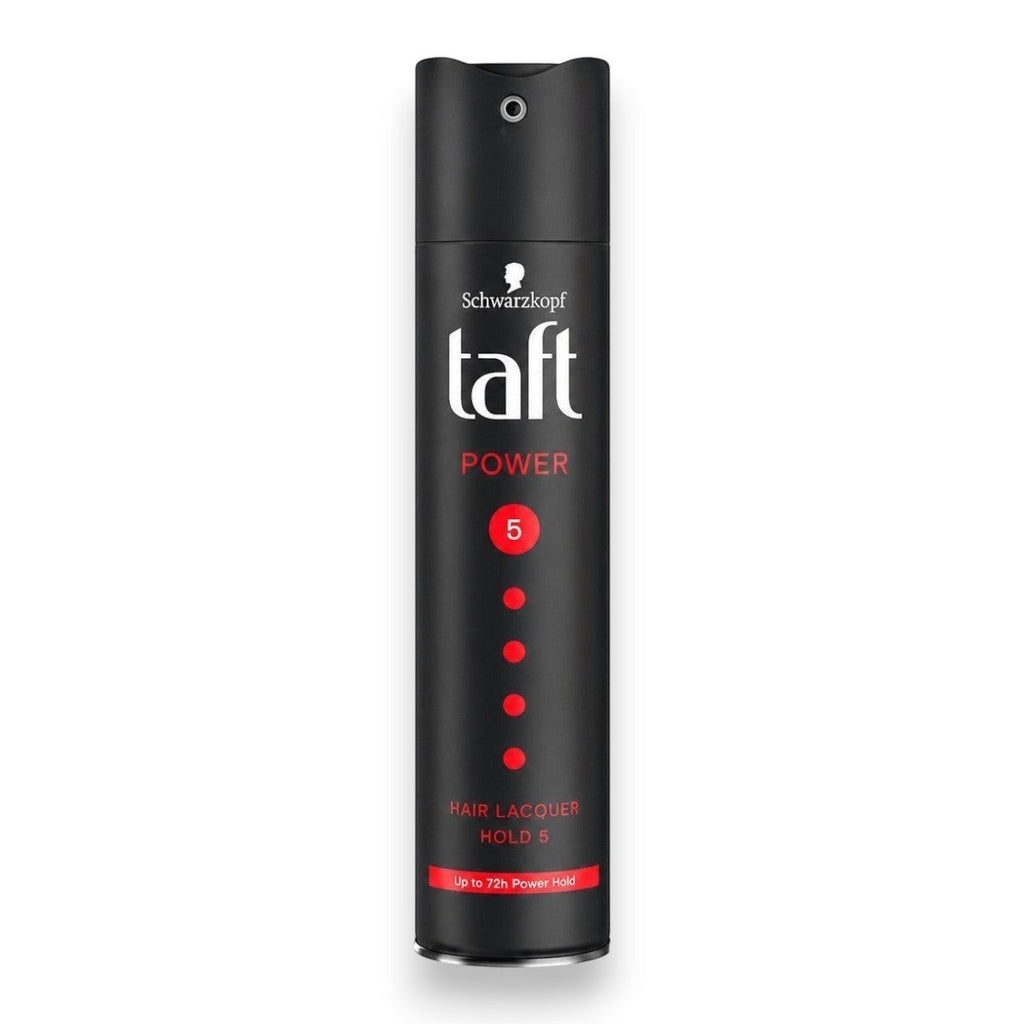 Tap2Own Schwarzkopf Taft Power hair lacquer spray with level 5 hold in a black aerosol canister