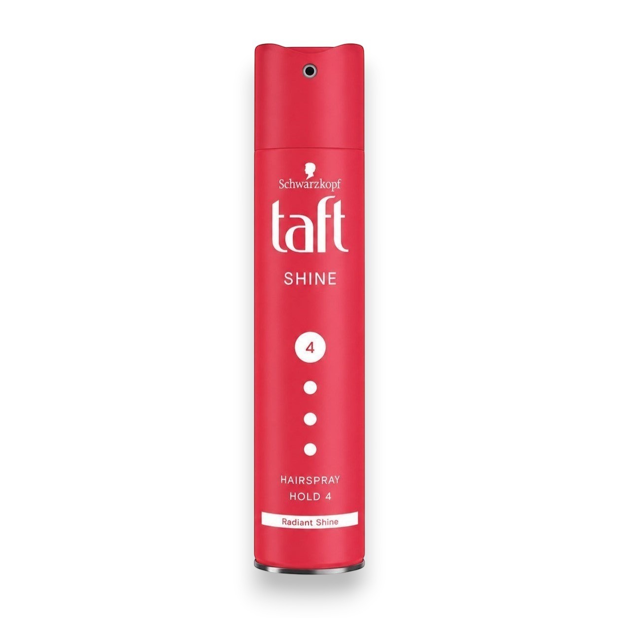 Tap2Own Schwarzkopf Taft Shine hairspray in a red aerosol can with hold level 4 for radiant shine