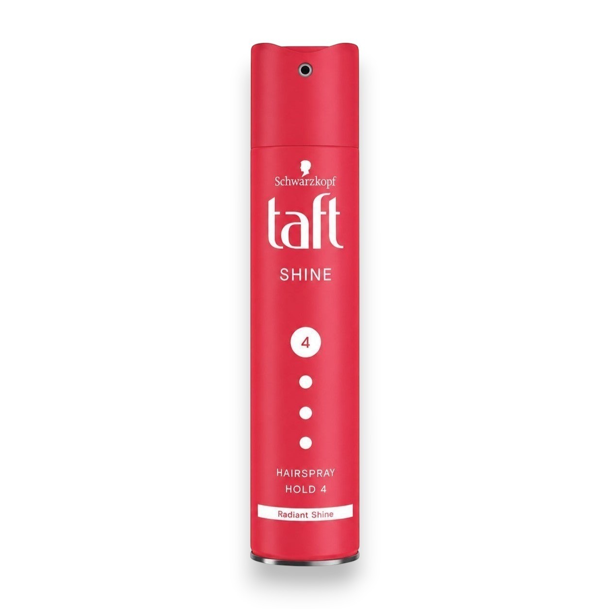 Tap2Own Schwarzkopf Taft Shine hair spray in a red aerosol can with level 4 hold for radiant hair shine