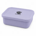 Tap2Own light purple silicone bento lunch box with multiple compartments and a secure-fitting lid.