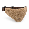 Tap2Own tan sherpa dog bandana collar accessory with adjustable strap and quick-release buckle.