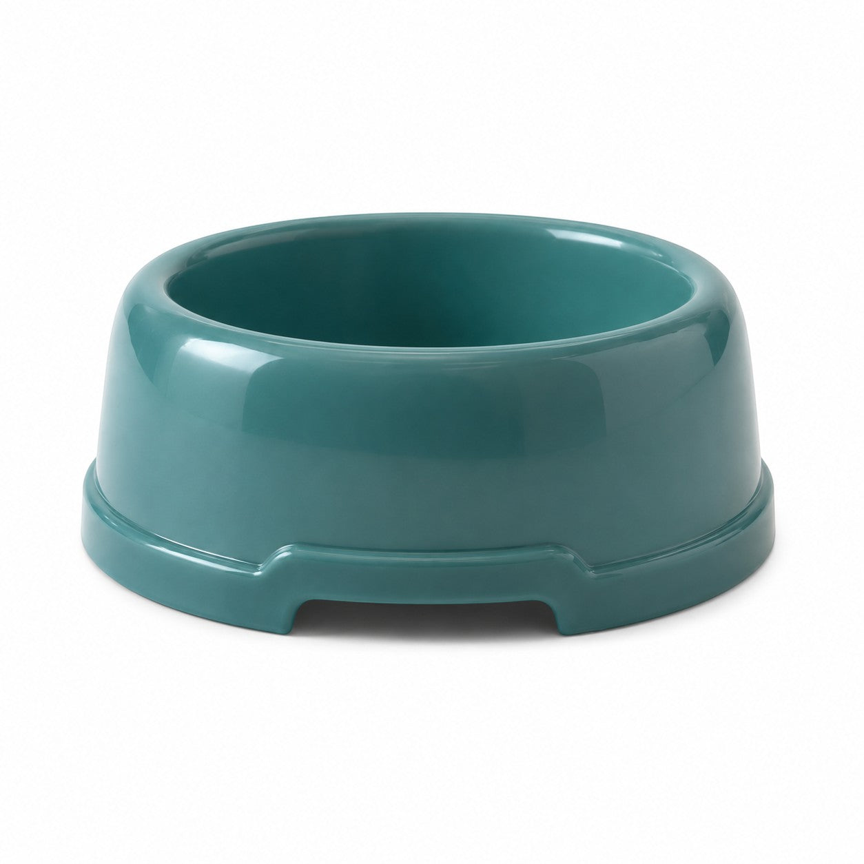 Tap2Own teal pet food and water bowl, durable plastic, wide mouth for comfortable eating and drinking.