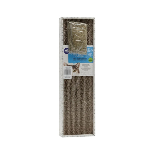 Tap2Own Vertical Cat Scratcher made of corrugated cardboard with catnip. Encourages healthy scratching habits and protects furniture.