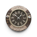 Tap2Own Vintage Mocha Cafe Wall Clock with Arabic numerals, coffee cup illustrations, and French cafe phrases.